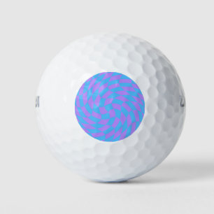 Pale Blue & Lavender Waved Chequered Pattern Golf Balls
