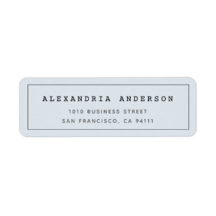 Pale Blue Minimalist Clean Border Address Label