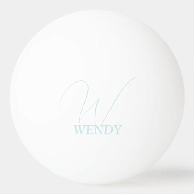Pale Blue Monogrammed Ping Pong Ball (Front)