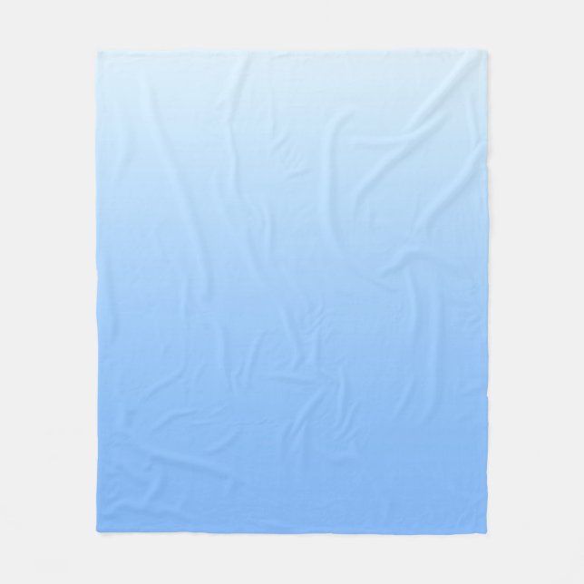 Pale blue ombre background fleece blanket (Front)