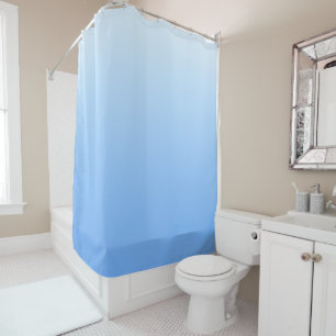 Pale blue ombre background shower curtain