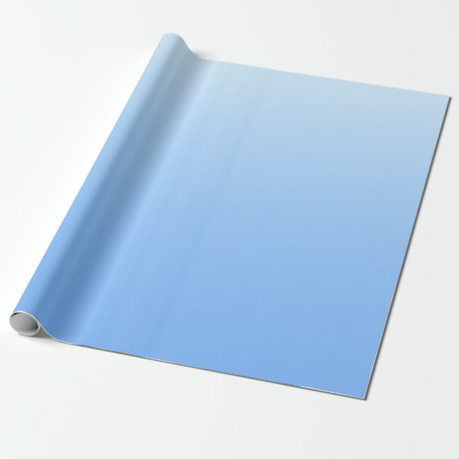 Pale blue ombre background wrapping paper (Unrolled)