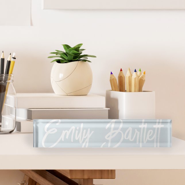 Pale Blue Oversized Handwritten Script Nameplate (Creator Uploaded)