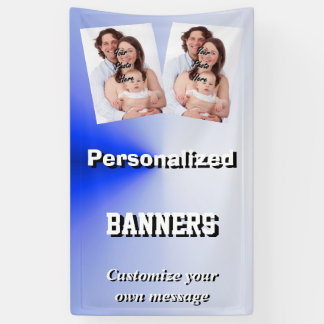 Pale blue  photo template banner