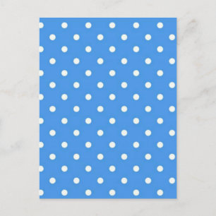 Pale Blue Polka  Dot Art Postcard
