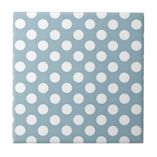 Pale Blue Polka Dot Art Tile