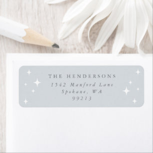 Pale Blue Retro Stars Return Address