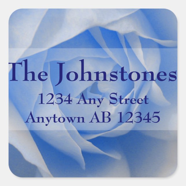 Pale Blue Rose Wedding Return Address Label (Front)