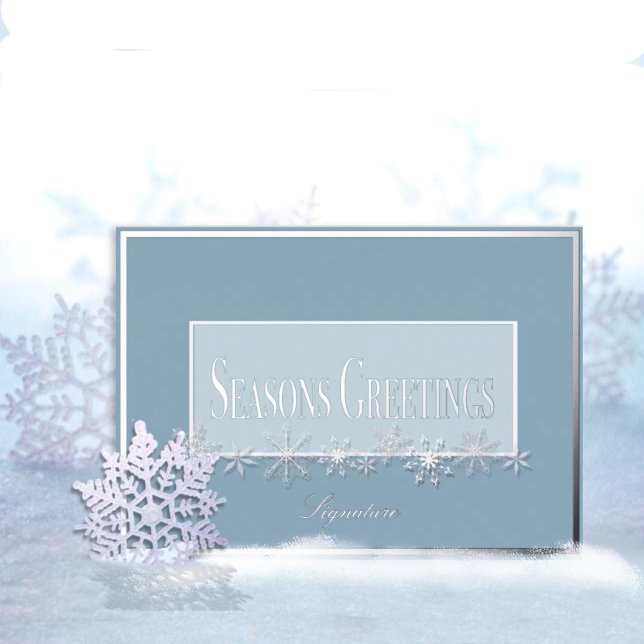 Pale Blue & Sky Snowflake Foil Holiday Card (Creator Uploaded)