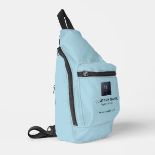 Pale Blue Sling Bag with Company Info Print