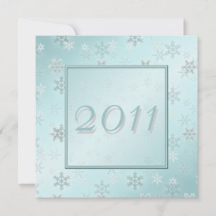 Pale Blue Snowflakes New Year's Eve Party Invite