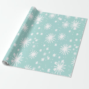Pale Blue Snowflakes Wrapping Paper