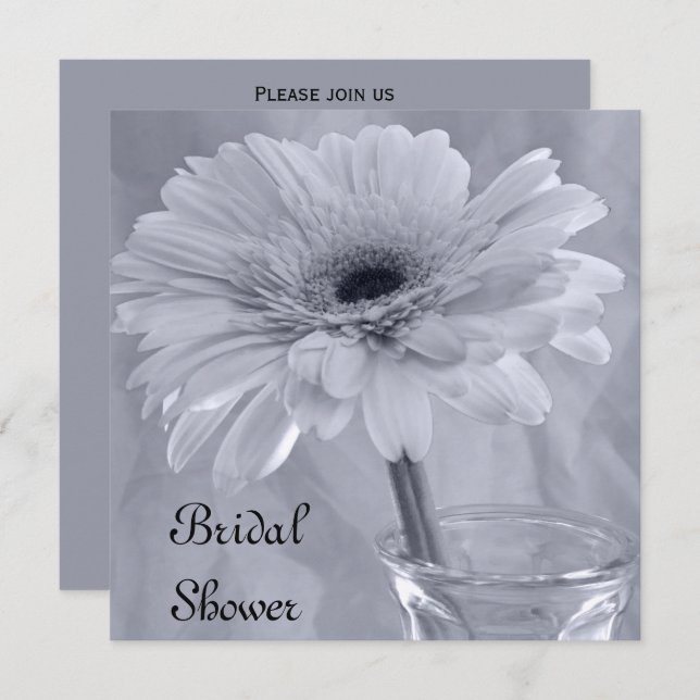 Pale Blue Tinted Daisy Bridal Shower Invitation (Front/Back)