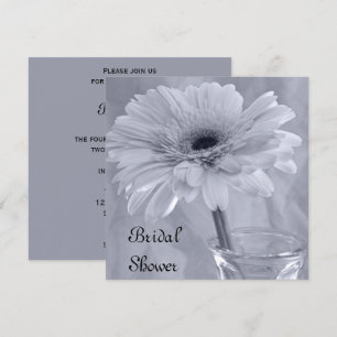Pale Blue Tinted Daisy Bridal Shower Invitation