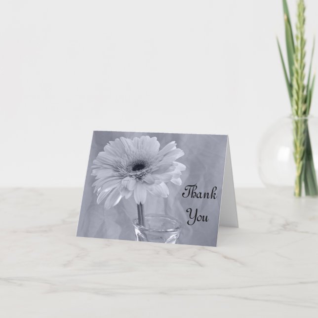 Pale Blue Tinted Daisy Thank You Card (Front)