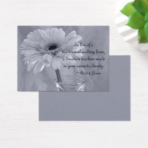 Pale Blue Tinted Daisy Wedding Charity Favour Card