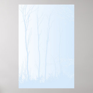 Pale Blue Trees Poster