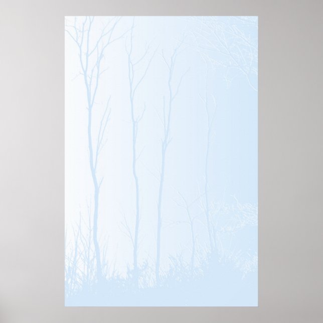 Pale Blue Trees Poster (Front)