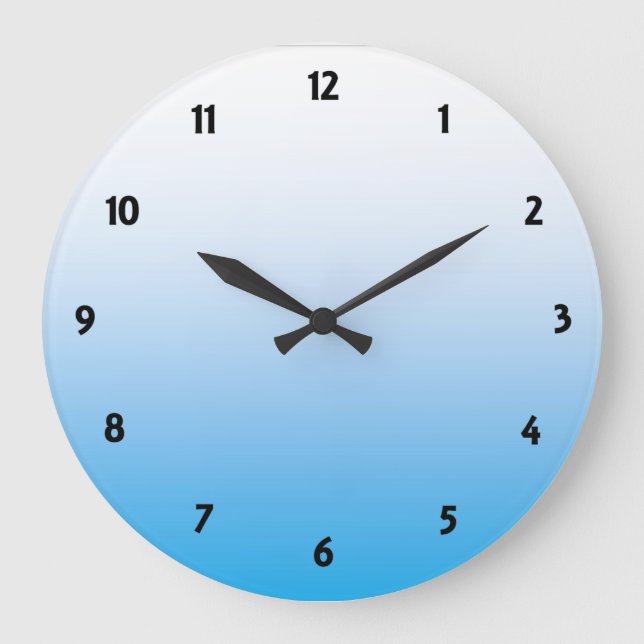Pale Blue Two Tone Large Clock (Front)