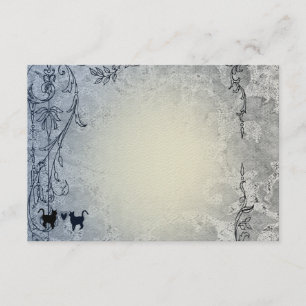 Pale Blue Vintage Shabby Garden Cat flat thank you
