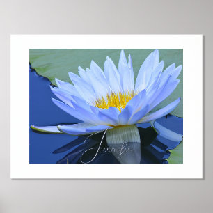 Pale Blue Water Lily Personalised Foil Name Foil P Foil Prints