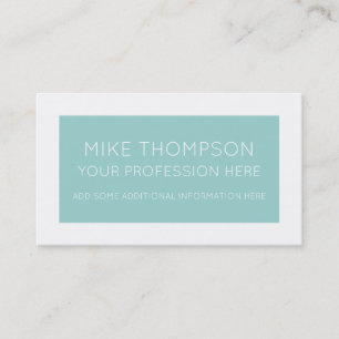 pale blue & white, super simple & modern business card