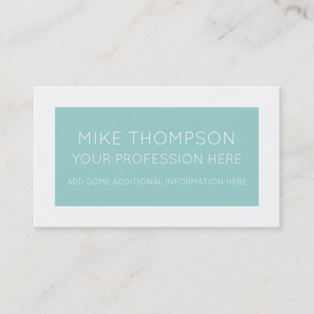 pale blue & white, super simple & modern business card (Front)