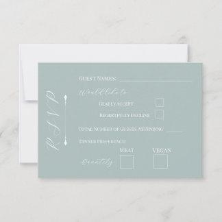 Pale Blue with Peaches RSVP Card