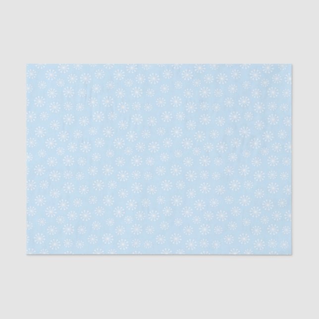PALE BLUE WITH WHITE FLOWERS TISSUE PAPER (Front)