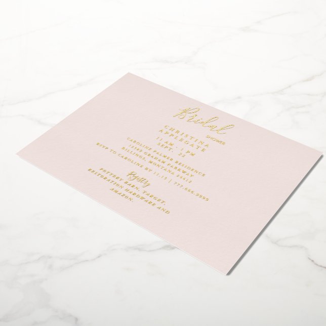 Pale Blush Gold Foil Bridal Shower  (Rotated)
