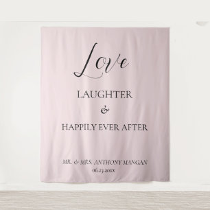 Pale Blush Love Ever After Backdrop Tapestry