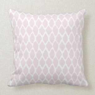 Pale Blush Pink and White Ogee Patterned Pillow