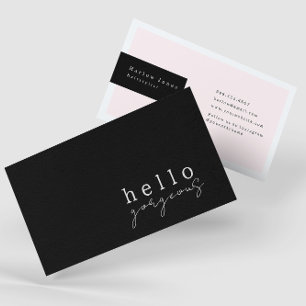 Pale Blush Pink Hello Gorgeous Beauty Minimalist Business Card