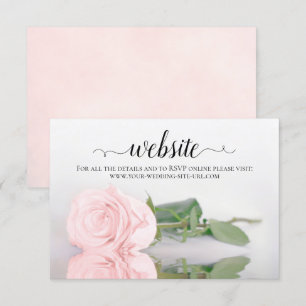 Pale Blush Pink Rose Elegant Wedding Website Enclosure Card