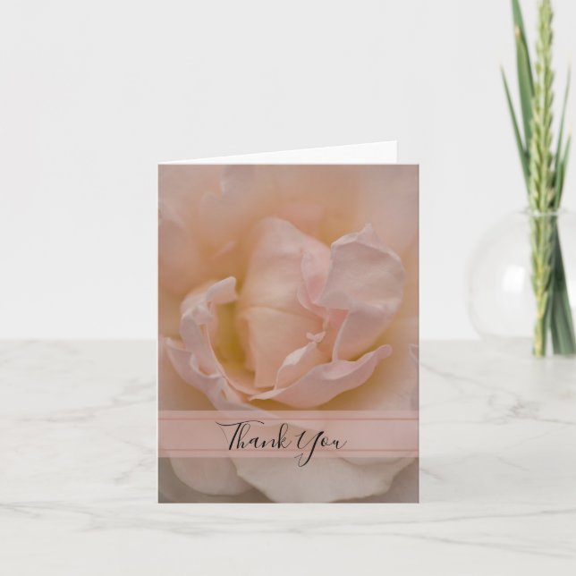 Pale Blush Pink Rose Floral Thank You (Front)