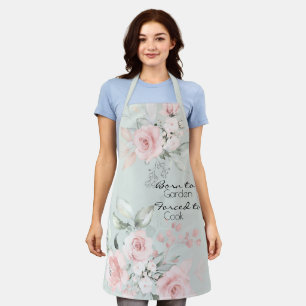 Pale Blush Pink Roses Born to Garden Apron