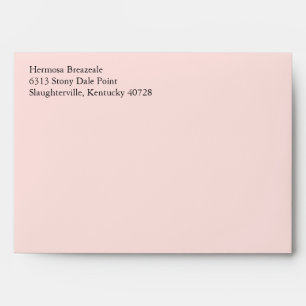 Pale Blush Rose Pink 5x7 Return Address Envelopes