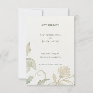 Pale Botanical Save The Date Card