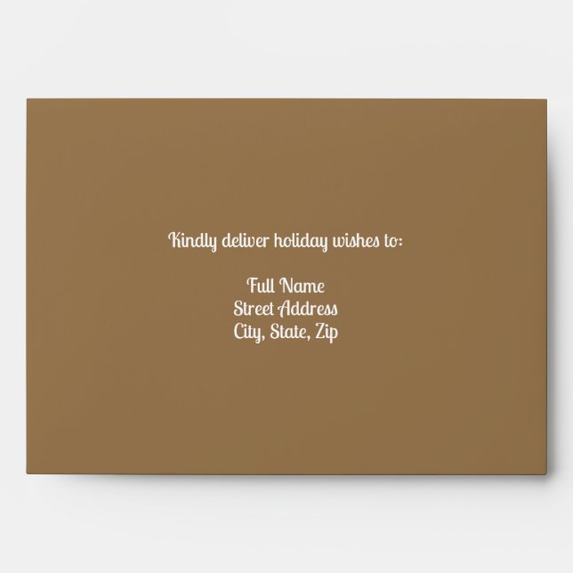 Pale Brown, Mocha Christmas Envelope (Front)