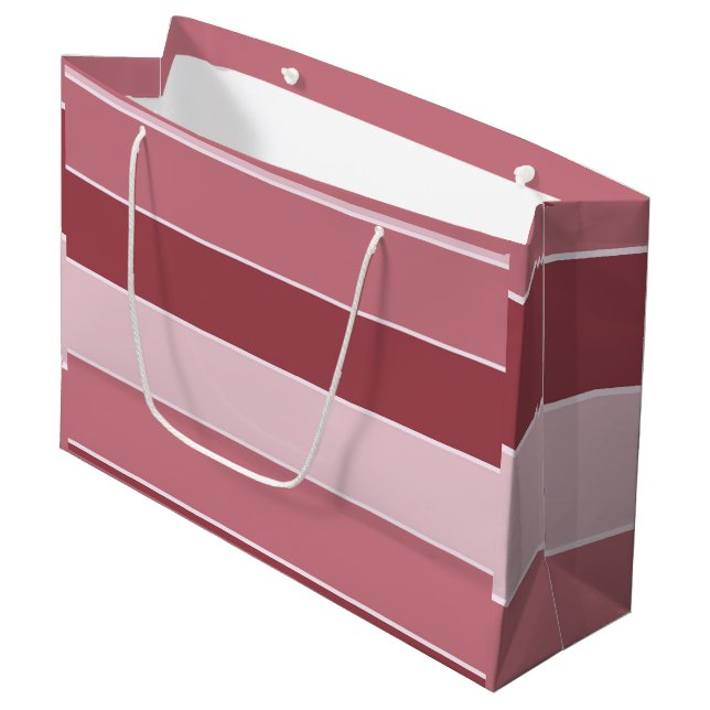 Pale Burgundy Stripes Large Gift Bag (Front Angled)