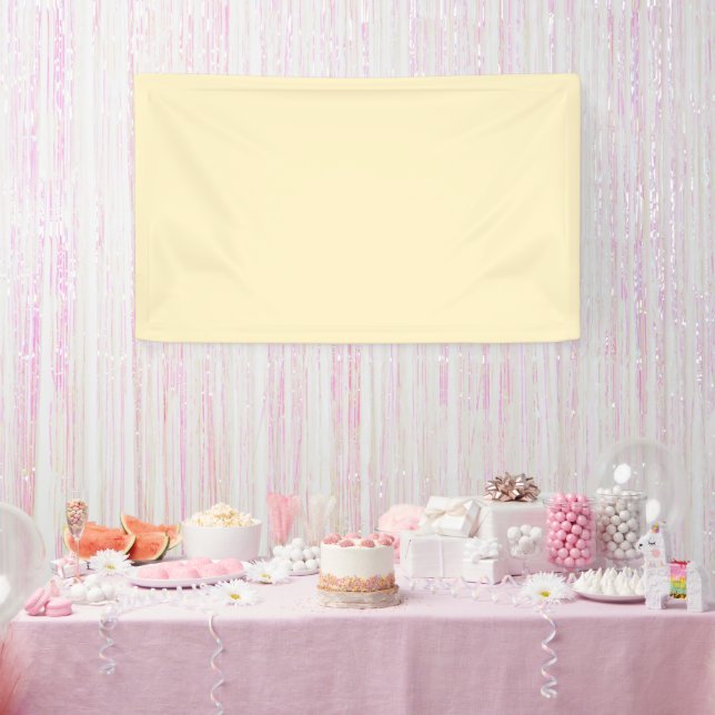 Pale Buttercup Yellow Solid Colour Banner (Party)