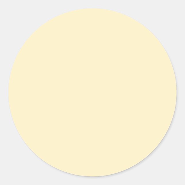 Pale Buttercup Yellow Solid Colour Classic Round Sticker (Front)