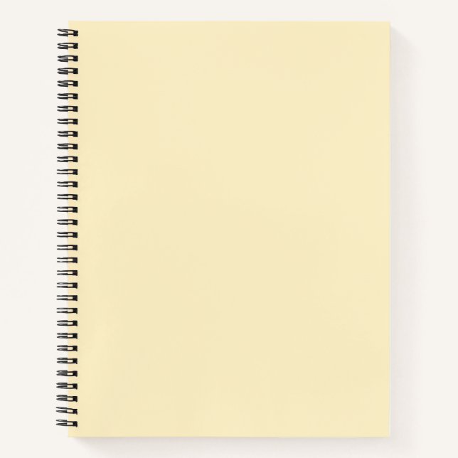 Pale Buttercup Yellow Solid Colour Notebook (Front)