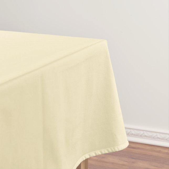Pale Buttercup Yellow Solid Colour Tablecloth (In Situ)