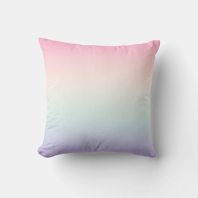 Pale colourful gradient background cushion (Front)