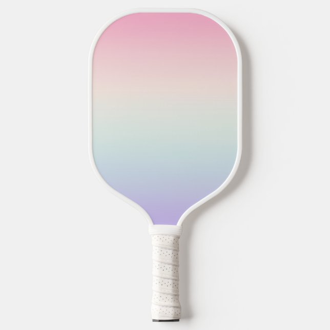 Pale colourful gradient background pickleball paddle (Front)