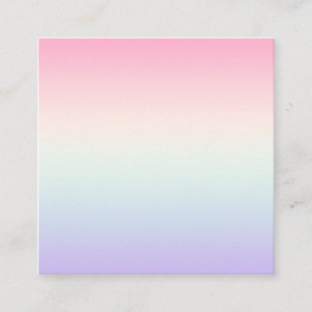Pale colourful gradient background square business card (Front)