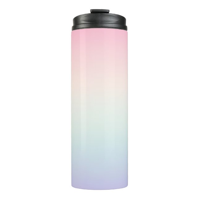 Pale colourful gradient background thermal tumbler (Front)