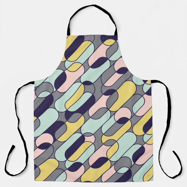 Pale Colours Geometric: Retro Pattern Apron (Front)