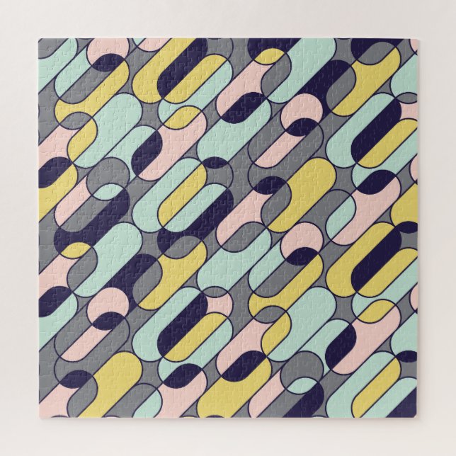 Pale Colours Geometric: Retro Pattern Jigsaw Puzzle (Vertical)